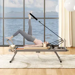 Máquina de Pilates Reformer para treino de ginásio em casa, equipamento de Pilates dobrável com molas de liga de alta resistência para iniciantes, até 330 libras
