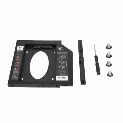 Gaveta para HDD geral de 9.5mm 2.5in SATA para SATA, bandeja de unidade de HDD SSD de segunda geração para ranhura de unidade de CD DVD ROM de portátil