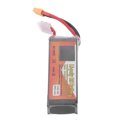 RC LiPo Batteri 14.8V 60C Urladdningshastighet 4S XT60 Kontakt 2800mAh Kraft För Fjärrstyrda Fordon