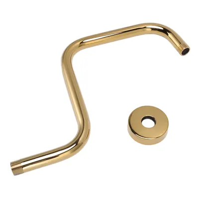 Extensão de chuveiro em aço inoxidável, braço de chuveiro alto com flange, montado na parede, tubo de suporte de cabeça de chuveiro, cor dourada
