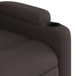 Reclinador de massagem elétrico vidaXL, tecido castanho escuro