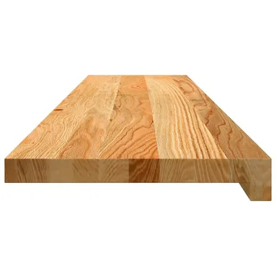 رف نافذة من خشب البلوط الصلب من vidaXL، قطعتان، لون بني فاتح، أبعاد 110x30x2 سم