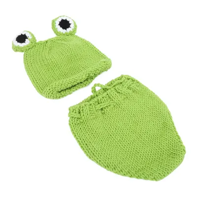 Conjunto de acessórios de fotografia para bebé recém-nascido - Chapéu e calças verdes (0-6 meses)