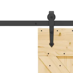 Conjunto de porta de celeiro de pinho maciço vidaXL 70x210cm