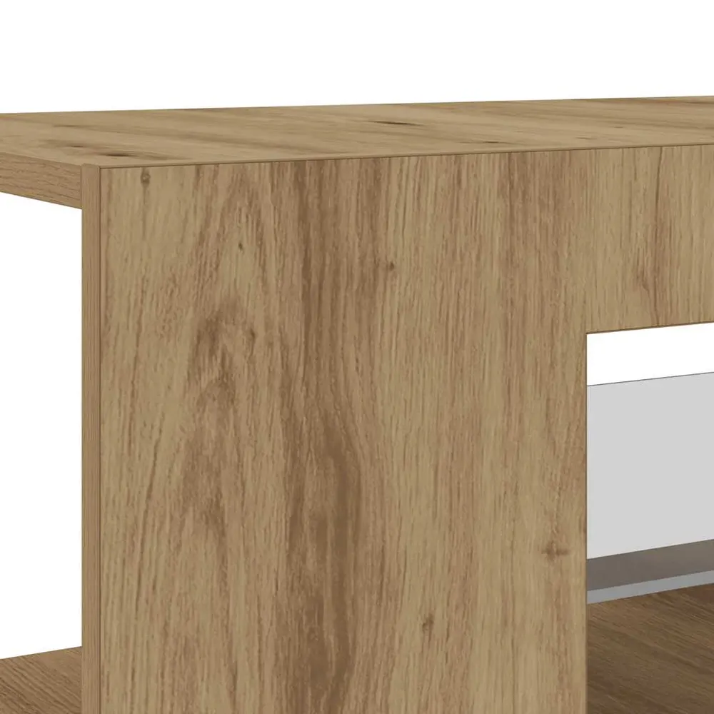 vidaXL TV-möbel LED-belysning Artisan-ek 90x39x30 cm konstträ