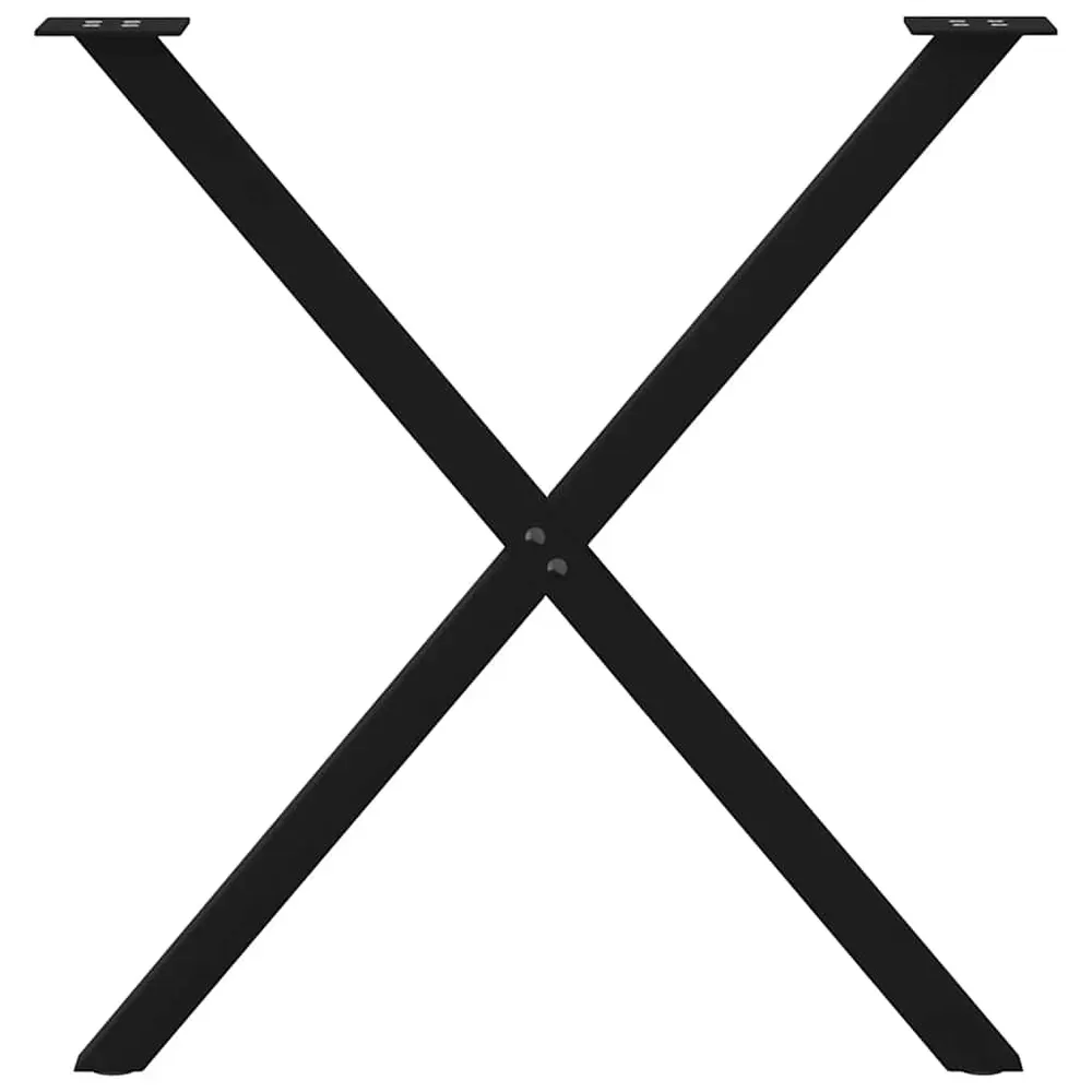 vidaXL ダイニングテーブル脚 X字型 2個 ブラック 70x(72-73) cm スチール