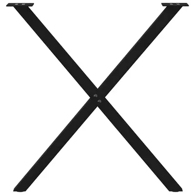 Pernas de mesa X-Shaped vidaXL, 2 unidades, pretas, 70x(72-73) cm, aço