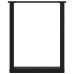 Conjunto de pernas de mesa U-Shaped vidaXL (2 unidades), aço preto, 60x(72-73)cm