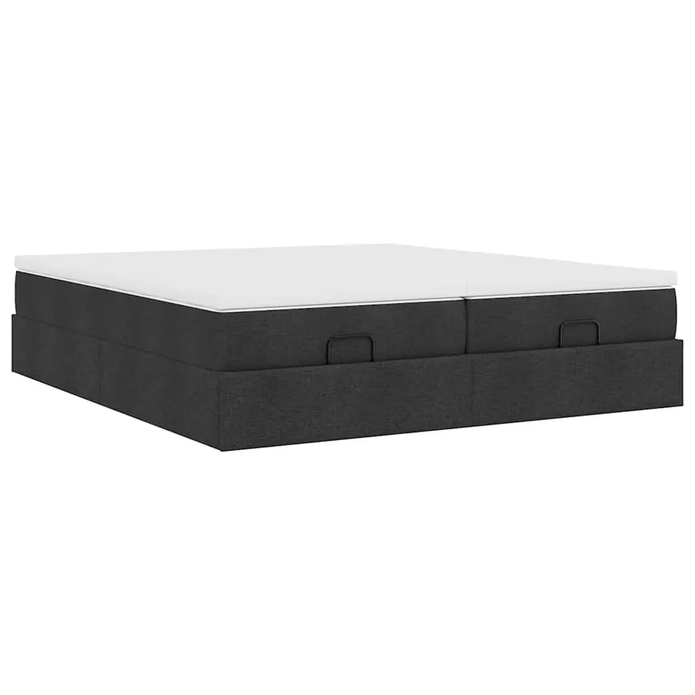 vidaXL Черная оттоманка-кровать с матрасом 200x200см Ткань
