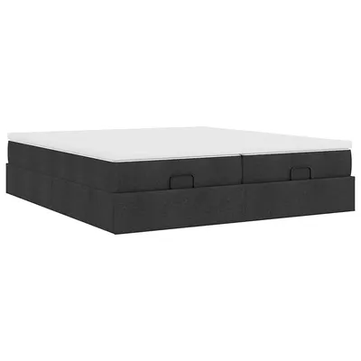 vidaXL Cama otomana negra con colchón 200x200cm Tela