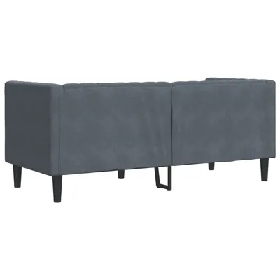 Sofá Chesterfield VidaXL 2 Lugares Veludo Cinzento Escuro com Almofadas de Apoio
