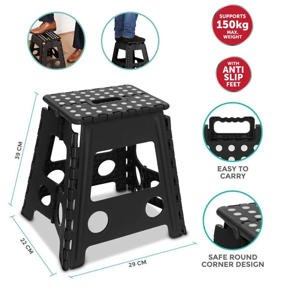 Banqueta dobrável grande de 150kg, multiusos, resistente, para casa, cozinha, dobrável Reino Unido