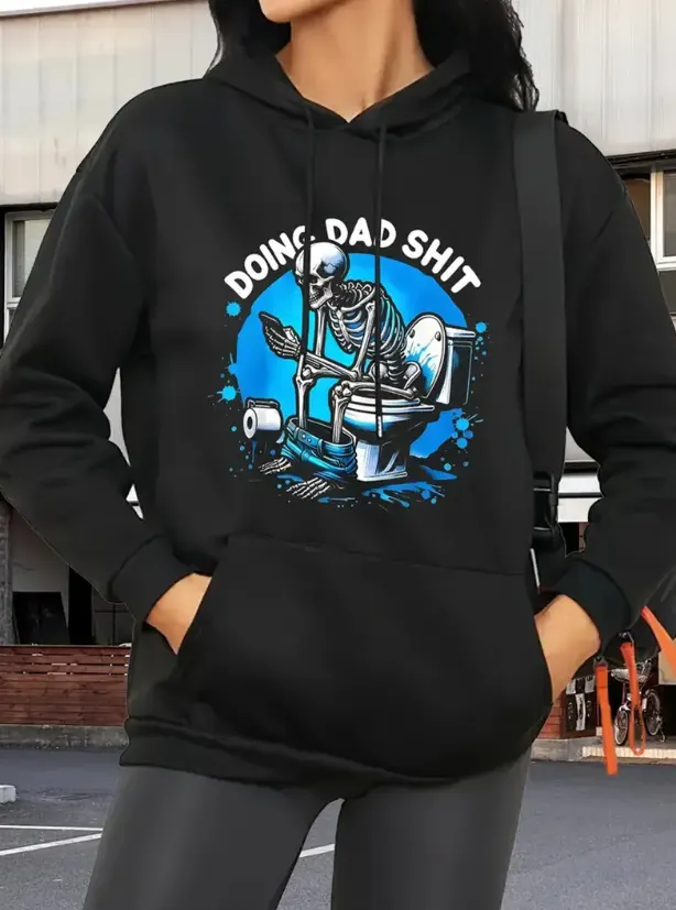 Moletom com capuz masculino casual de manga comprida e estampado