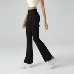 冬用ワークウェア ポケット付きフレアパンツ