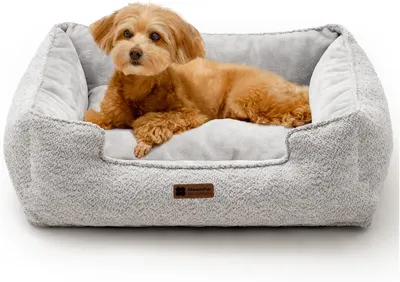 MEWOOFUN Medelstor Hundbädd - 31.5x23.6x9.5 Tvättbar Rektangulär Husdjurssäng Med Värmande & Lugnande Funktioner, Antisladd Botten För Valpar