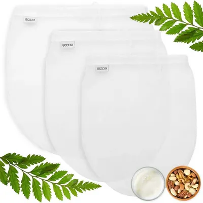 3 sacos para leite de nozes, para fazer leite de nozes vegano, leite de amêndoa e leite de avelã