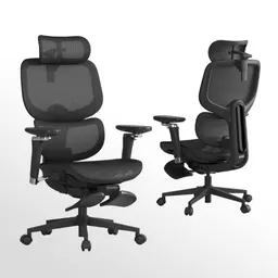 Cadeira de escritório ergonómica de encosto alto com apoio de cabeça