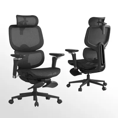High-back ergonomic office chair with headrest