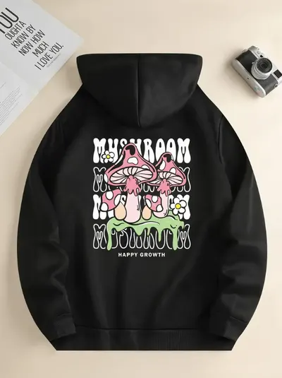 Tryckt trendig hoodie