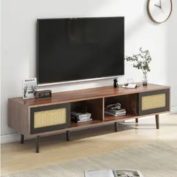 Medeltida modern valnöt TV-bänk