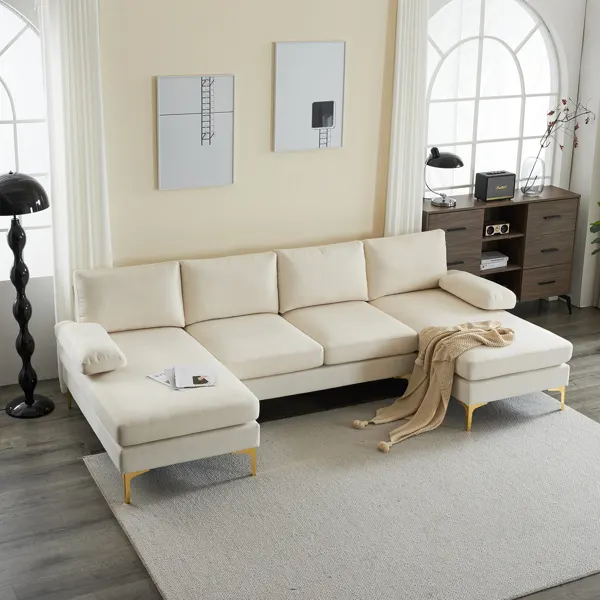 Sofá combinado interior para 4 pessoas em forma de U