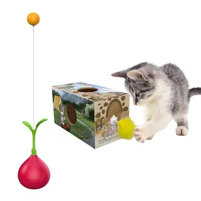 Brinquedo para gato com bola teaser, bola interativa para gatos domésticos