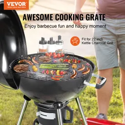 VEVOR 21-tums grillgaller för 21-tums kettlegrill, runda utbytbara kolgaller, järn tillbehör för gasgrill för utomhusmatlagning, grillning, camping, picknick, uteplats och bakgård, silver