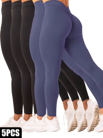 Calças de ioga femininas de alta elasticidade - Firmadoras e que elevam o glúteo, conforto sem costura, adequadas para várias atividades