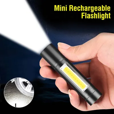 Mini super laddbar ficklampa med sidoljus
