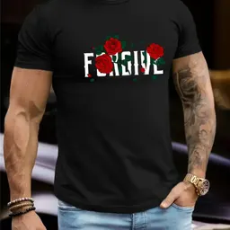 Casual kortärmad ringad T-shirt för män sommar utomhus