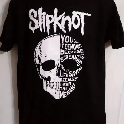 T-shirt preta para homem com caveira da banda Sliding Scale, banda de rock, heavy metal