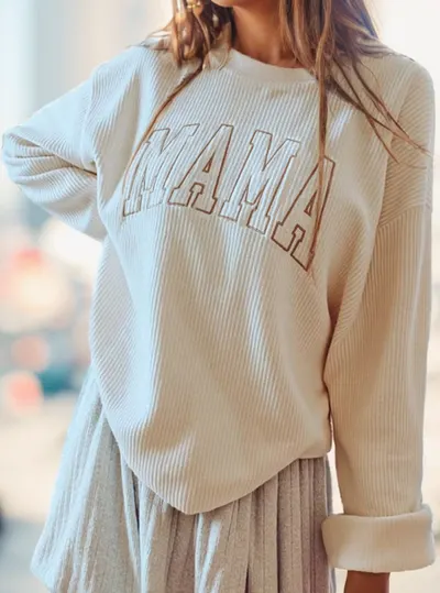 Sudadera holgada bordada para mujer