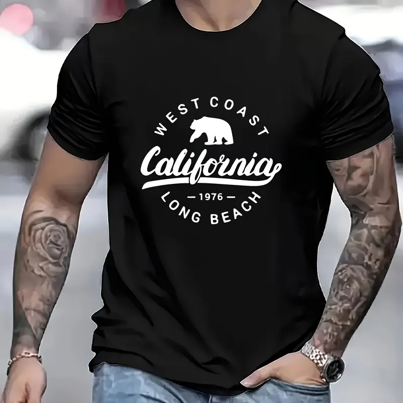 Autocolante de transferência de calor estilo Califórnia para t-shirt, lavável