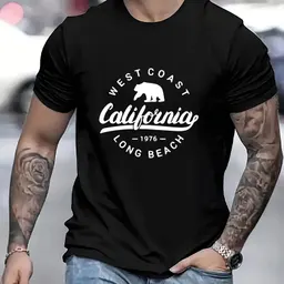 Autocolante de transferência de calor estilo Califórnia para t-shirt, lavável