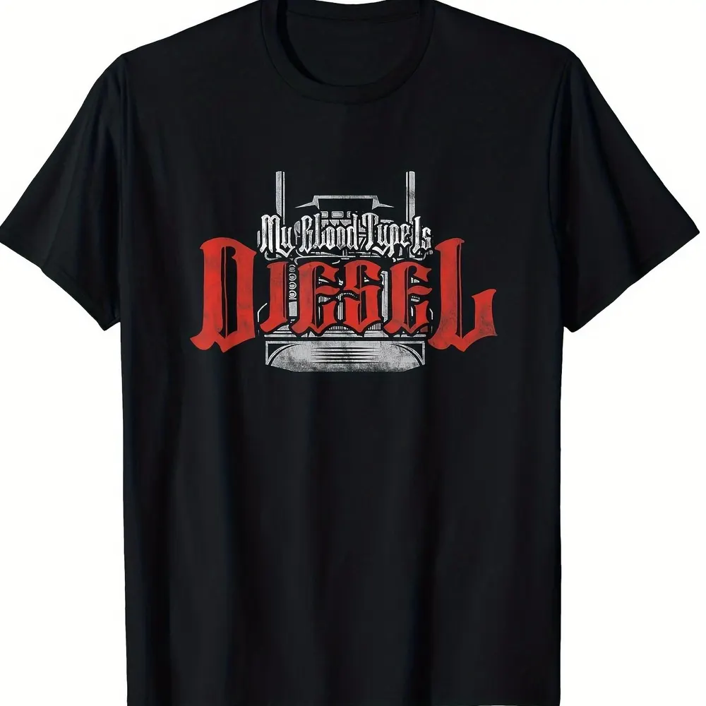 T-shirt casual desportiva preta para homem, manga curta