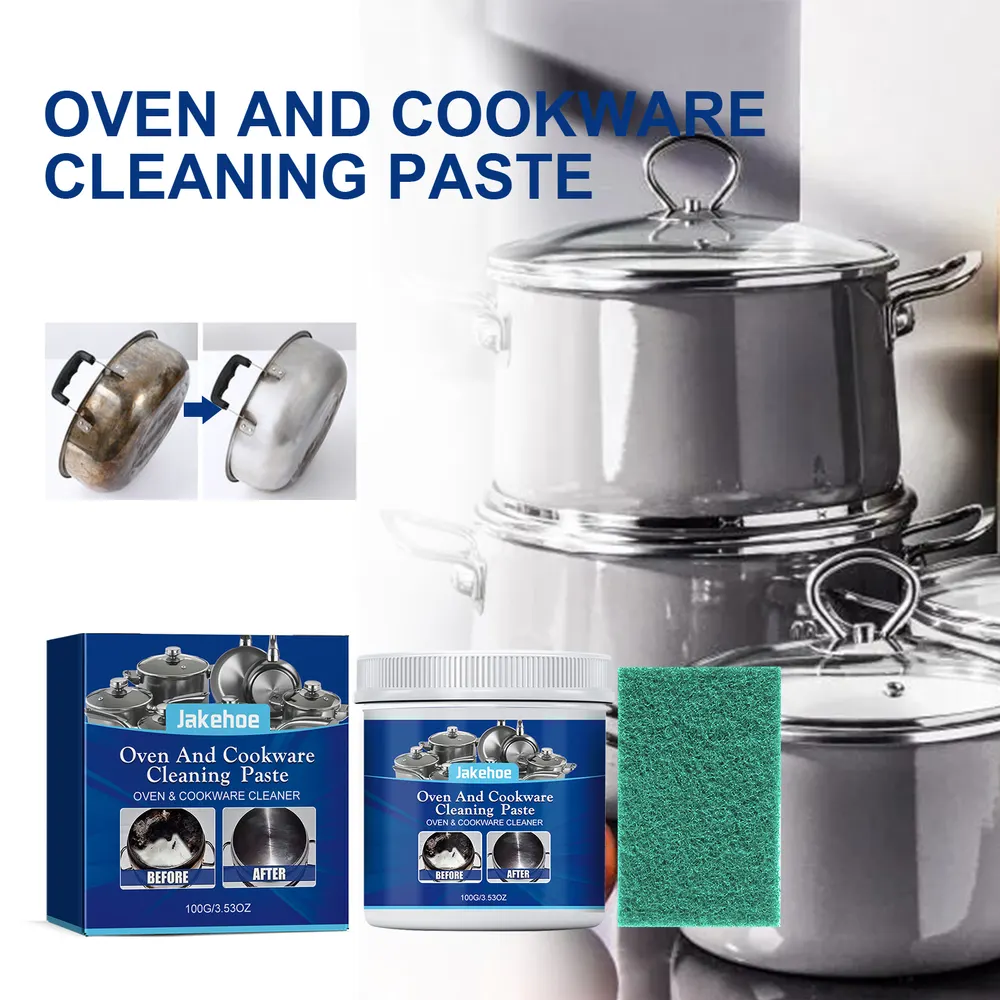 Pasta de limpeza de aço inoxidável, pasta de limpeza anti-ferrugem para gordura pesada de exaustores e eletrodomésticos de cozinha