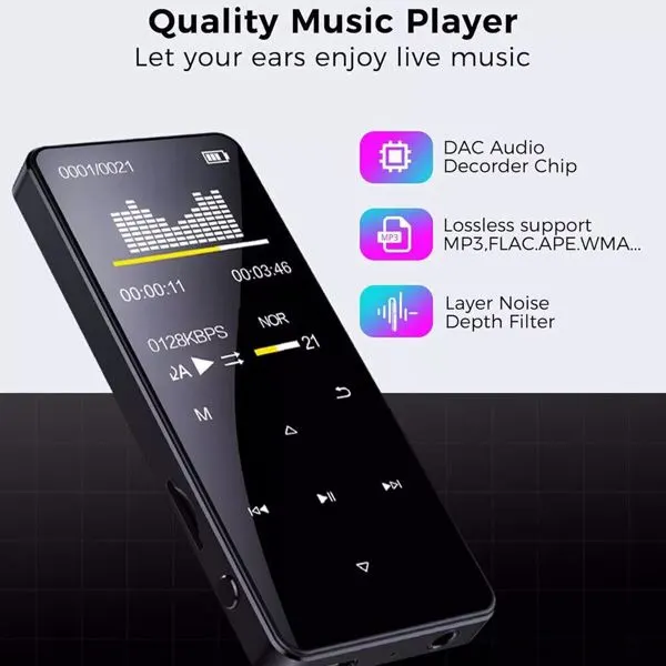 Reprodutor de MP3 Bluetooth, 128GB