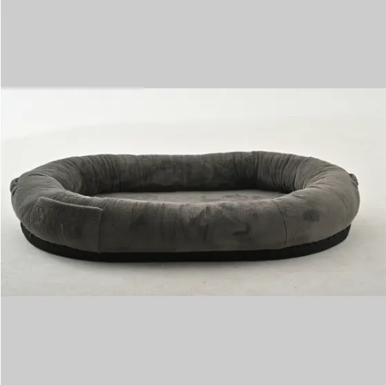 Cama para cão humano de tamanho grande, cor cinza escuro