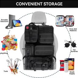 Organizador Universal para Encosto de Banco Tático / Organizador de Banco de Carro