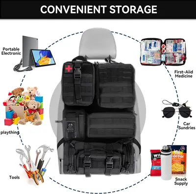 Organizador Universal para Encosto de Banco Tático / Organizador de Banco de Carro