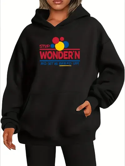 Kvinnors Casual Sport Halsad Sweatshirt - Bekväm och Fashionabel Bokstavstryck