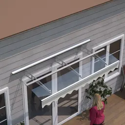 Toldo e Canopy para Porta e Janela Série 5934W, W59xD34, Feito de Material Praticamente Cristalino com Espessura de 3,5mm (0,137 Polegadas)