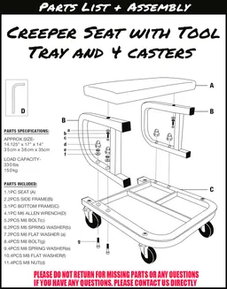 SILLA MECÁNICA ACOLCHADA PARA REPARACIÓN DE COCHES EN GARAGE, TABURETE GIRATORIO CON RUEDAS