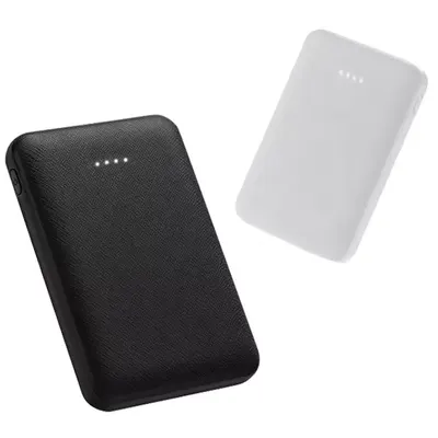 Vit-svart powerbank 20000mAh, bärbar extern batteriladdare för mobiltelefoner