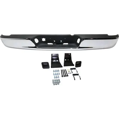 Conjunto de pára-choques de degrau para o Dodge Ram 1500 de 2002 a 2008, cromado, com suporte de montagem