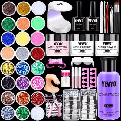 Kit de esmaltes acrílicos, inclui tudo para iniciantes, kit profissional de primer para unhas