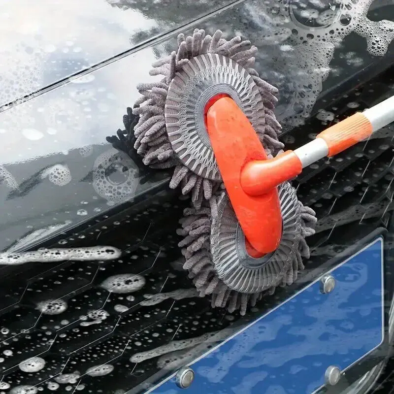 Kit de limpeza de carro com esfregona de microfibra telescópica, com 4 cabeças de reposição