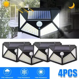 4個セット 太陽光発電 PIRモーションセンサー ウォールライト LED 屋外ガーデンセキュリティランプ