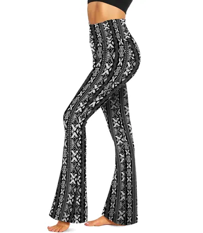 Kvinnors flare-yogabyxor bootcut högmidjade casual vida ben leggings