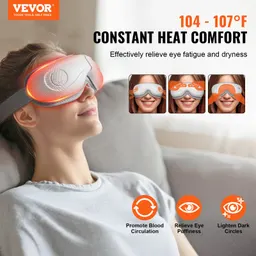 VEVOR Ögonmassag med värme och fjärrkontroll, Ögonvårdsanordning, 5 lägen, Bluetooth-musik